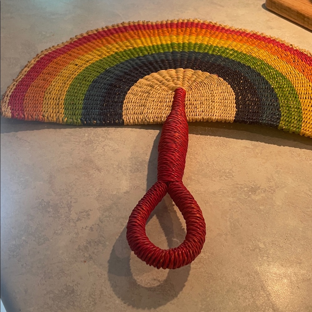 Colorful Rainbow Bolga Fan - Picture 3 of 6